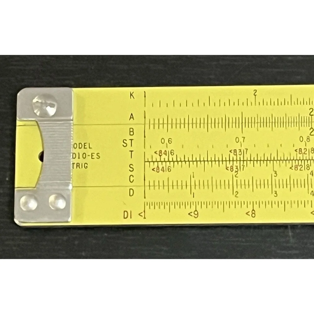 Vintage Pickett N1010-ES TRIG All Metal Slide Rule With Leather Case Made In USA